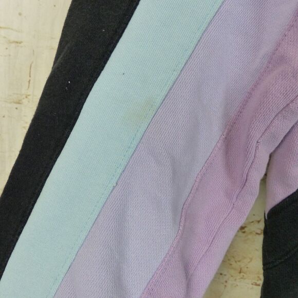 Hypland Sweatshirt Mens S Black Pastel Color Block Panels Pockets Crewneck 90s - Picture 4 of 15